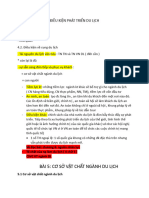 ĐIỀU KIỆN PHÁT TRIỂN DU LỊCH