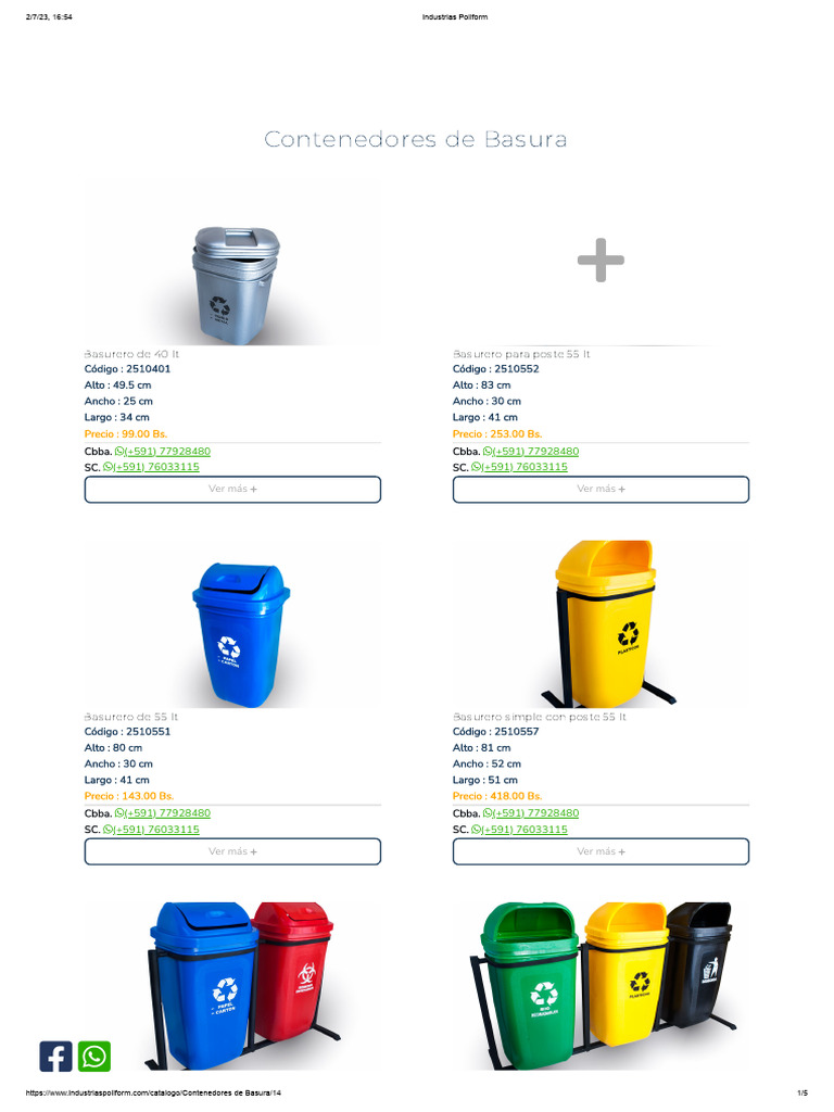 Catálogo de Contenedores de Basura | PDF | Desarrollo sostenible ...