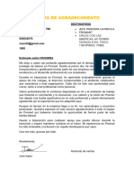 Carta de Agradecimiento