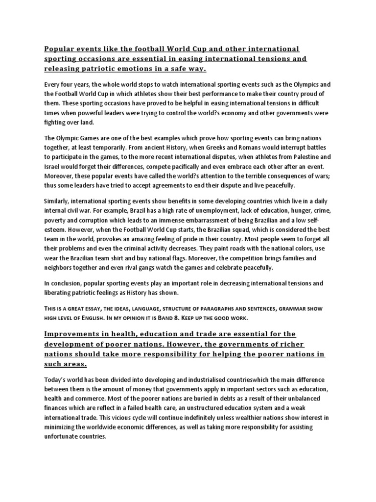 The Impact of Sports on Global Unity | PDF | Globalization | Poverty
