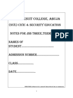Nve Civic & Security Education Notes For Js 3 Terms 1& 2 2023 Sept
