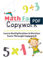 Math Facts Copywork