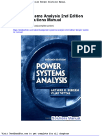 Power Systems Analysis 2nd Edition Bergen Solutions Manual