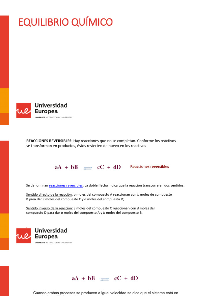 Equilibrio+Qu%c3%8dmico | PDF | Equilibrio químico | Reacciones químicas