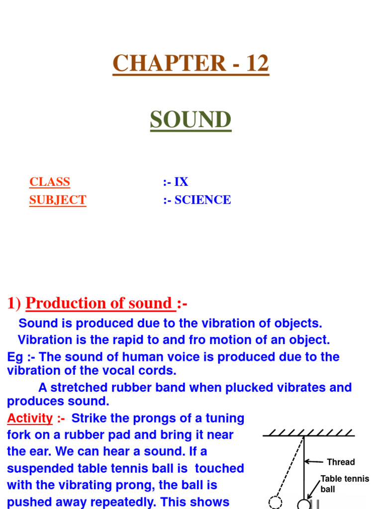 Ch 12 Sound Pdf Sound Waves