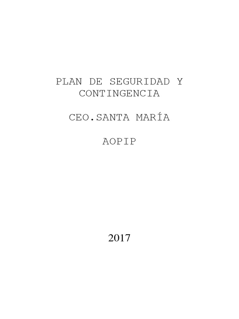 Plan de Seguridad y Contingencias | PDF | Temblores | Defensa Civil