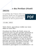 Message Du Prelat Noel 2023