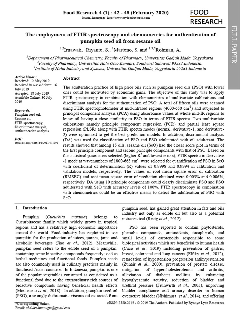 the-employment-of-ftir-spectroscopy-and-chemometrics-for-authentication