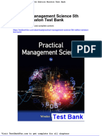 Practical Management Science 5th Edition Winston Test Bank