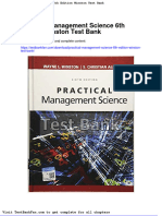 Practical Management Science 6th Edition Winston Test Bank