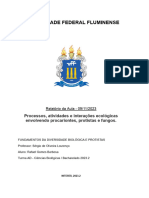Processos, Atividades e Interações Ecológicas Envolvendo Procariontes, Protistas e Fungos - Rafael Gomes Barbosa (Relatório)
