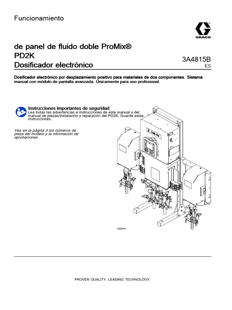 3A4815ESB Manual, Dosificador electrónico de panel de fluido doble