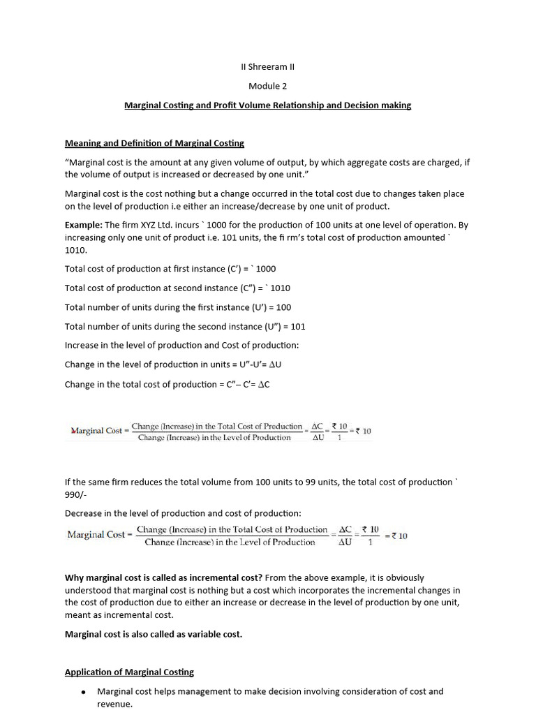 Marginal Costing for Managers | PDF | Economies | Financial Economics