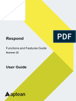 Respond Summer 22 Functions and Features Guide