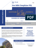 Executive MBA Dauphine PSL Dossier Candidature