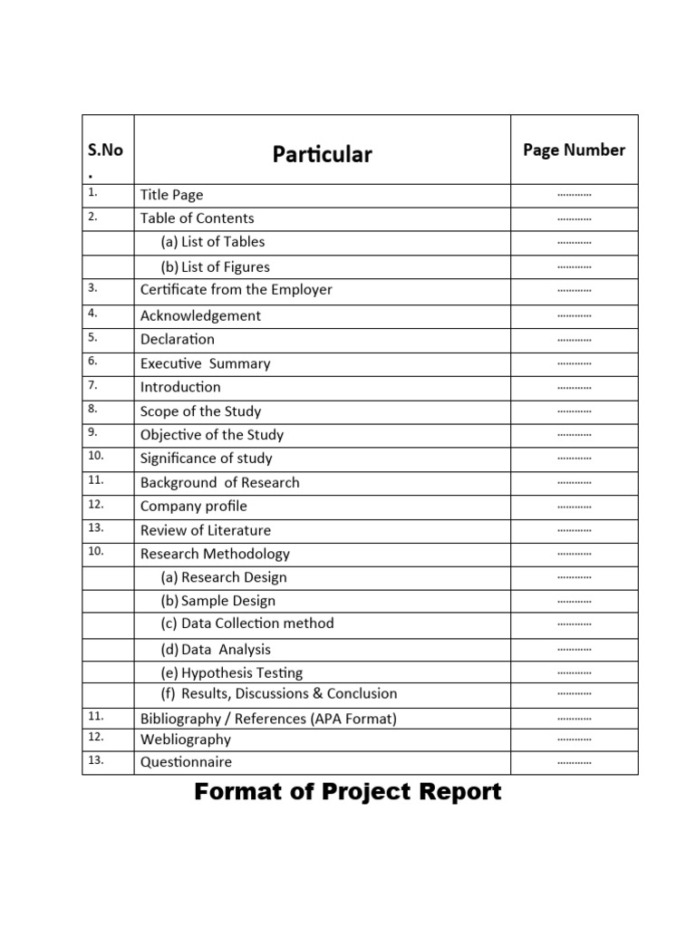 Format of MRP PDF