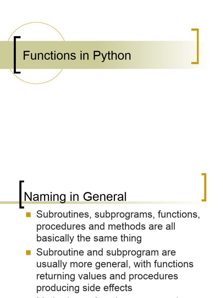 Functions - Presentation | PDF