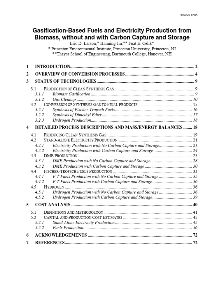 Gasification-Based Fuels and Electricity Productio | PDF | Gasification ...