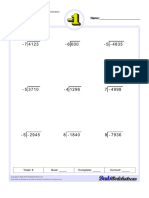 Negative Number Division Without Remainders Three Digit Math Worksheet 3