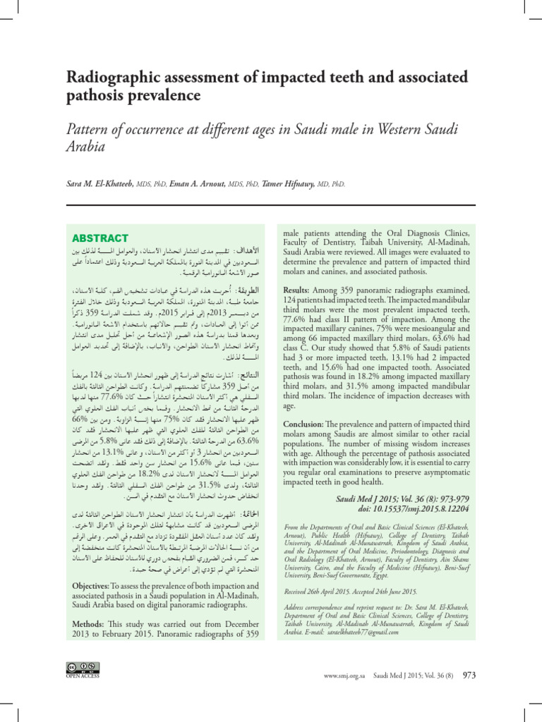 Radiographic Assessment of Impacted Teeth and Associated | PDF