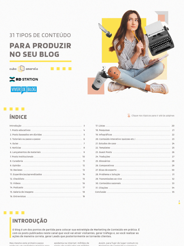 31 Tipos de Conteúdo para Blogs | PDF | Marketing | Marketing digital