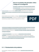 3.1. Métodos y Técnicas en La Práctica Del Pensador Crítico para Estructurar Un Trabajo de Investigaciónión Sin Título