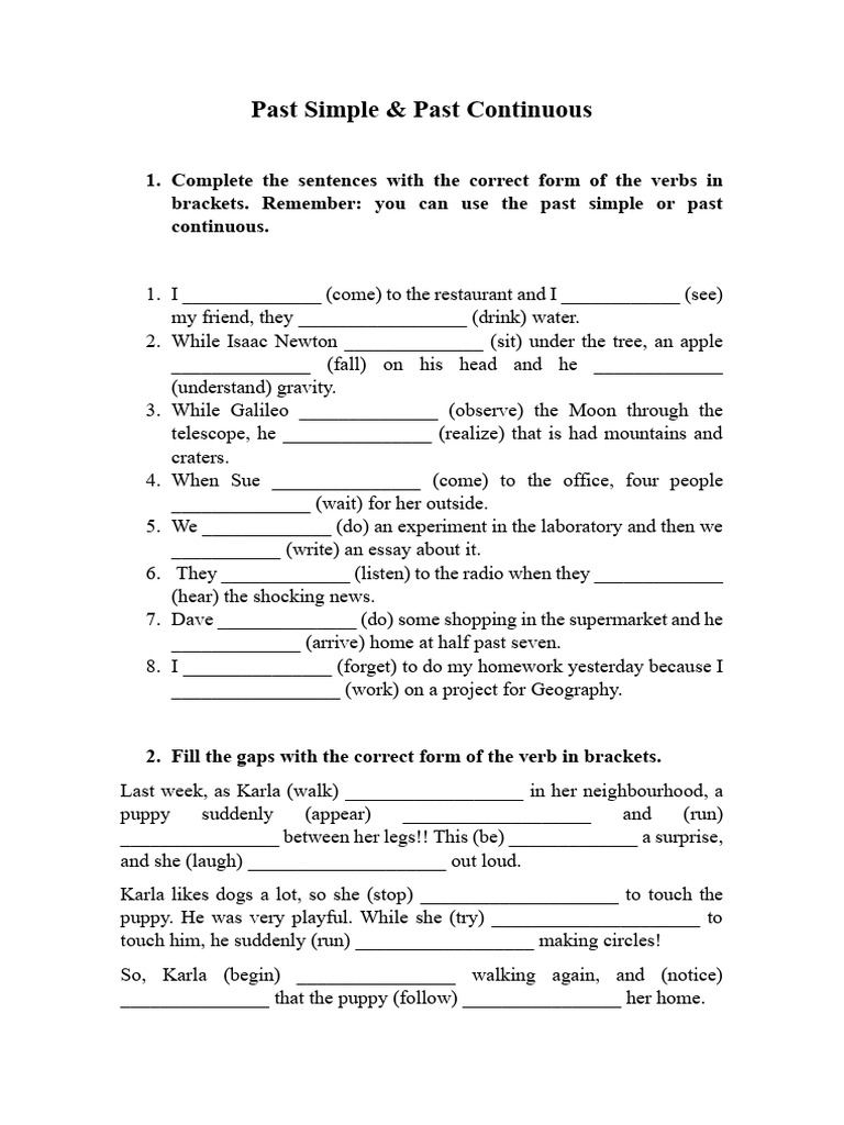 PAST SIMPLE AND PAST CONTINUOUS ESL LIBRARY PDF intelligence overview