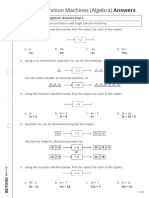 Small Step 4 - Single Function Machines (Algebra) (Answers)