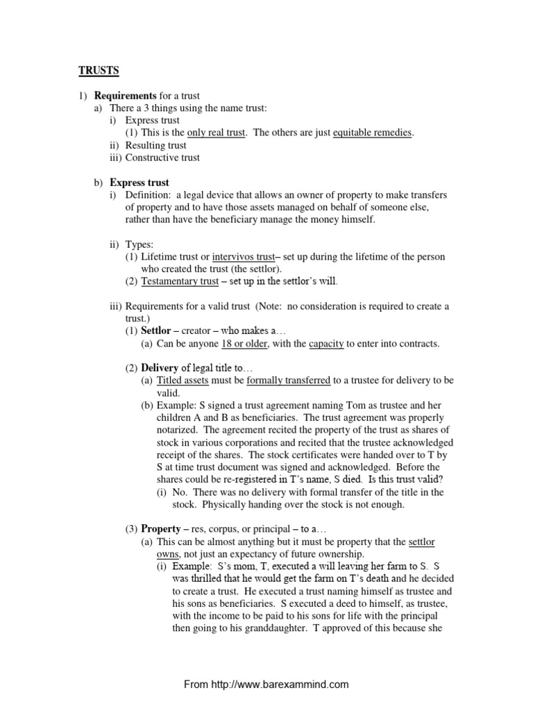 Trusts: Requirements and Types Explained | PDF | Trust Law | Trustee