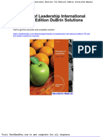 Principles of Leadership International Edition 7th Edition Dubrin Solutions Manual
