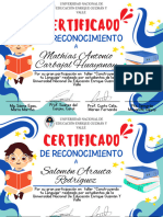 Certificado Diploma de Preescolar Ilustrado Azul y Verde 