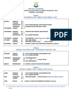 Hillel Academy School Calendar 2023-2024