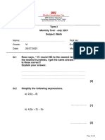MRV - STD 6 (2021-22) - Practice Paper 1 (Q)