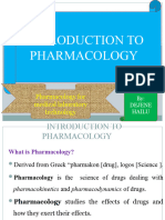 Introduction To PHARMACOLOGY