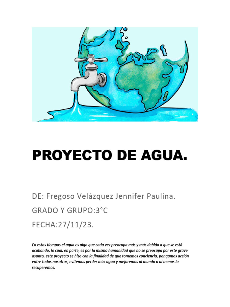 Proyecto de Conciencia sobre el Agua | PDF | Agua | Ciencias de la Tierra