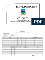 Buku Induk RT Daftar Jumlah Penduduk Per Keluarga