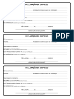 Declaração de Emprego Trabalho