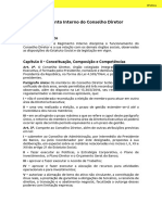 Regimento Interno Do Conselho Diretor: Capítulo I - Objeto