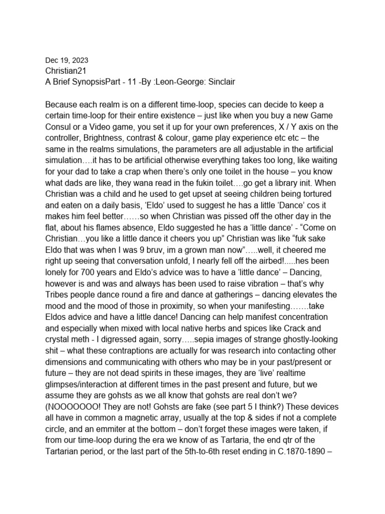 Leon Sinclair Synopsis Christian 21 (Part 11) | PDF