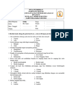 Soal PAS III PJOK Tahun Pelajaran 2023-2024