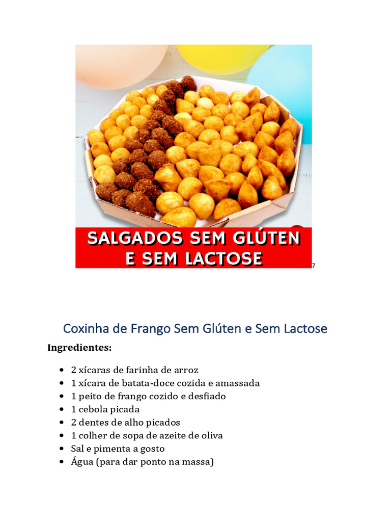 Salgados Sem Glúten e Sem Lactose | PDF | Massa | Pizza