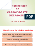 Inborn Errors of CHO Metabolism