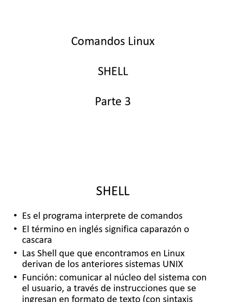 3.+Comandos+Linux+Parte+3+ +Shell | PDF | Interfaz de línea de comando ...