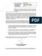 DC-GR-010 Politica de Prevencion Del Alcoholismo, Tabaquismo y Drogadiccion V4