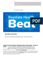 Medication Storage Temperature Guidelines - What Is Safe - Baystate Health
