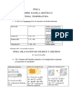 Temperatura y Dilatación