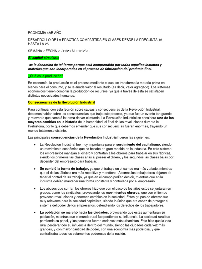 Economia 4ab Año Semana 7 | PDF | Inflación | Moneda