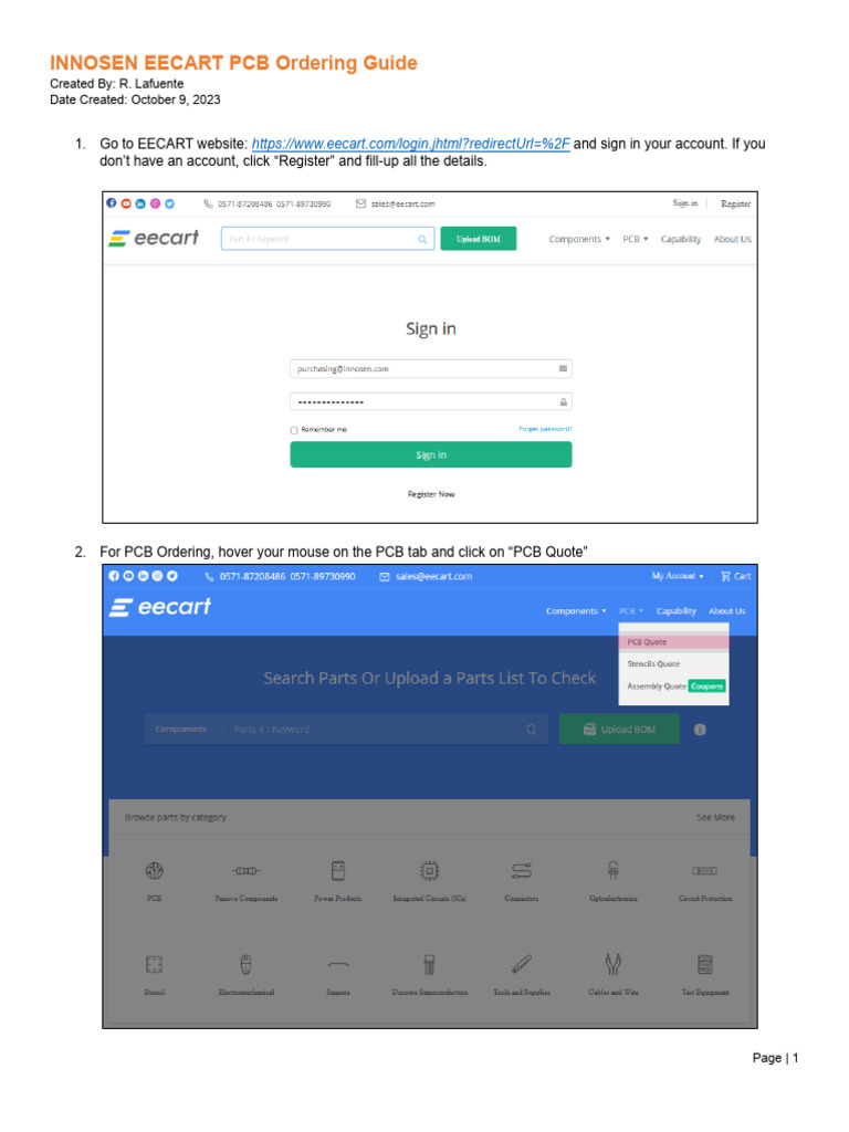 EECART PCB Ordering Instructions | PDF | Pay Pal | Payments