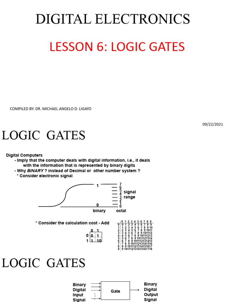 Digital Electronics Lesson 6 Logic Gates | PDF | Logic Gate | Digital ...