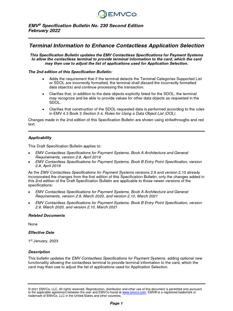 SB 230 2nd Edition Final | PDF | Emv | Intellectual Works